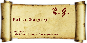 Meila Gergely névjegykártya